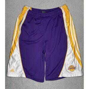 Vintage Adidas NBA LA Lakers Basketball Shorts Mens Large Purple‎ Gold White